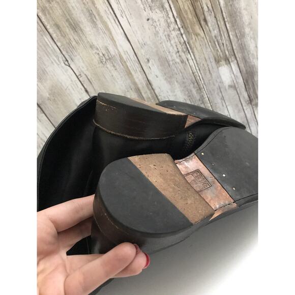 FRYE Shirley OTK Over The Knee Boots Riding Boots Black Leather Tall Pullover 6 - Picture 11 of 12